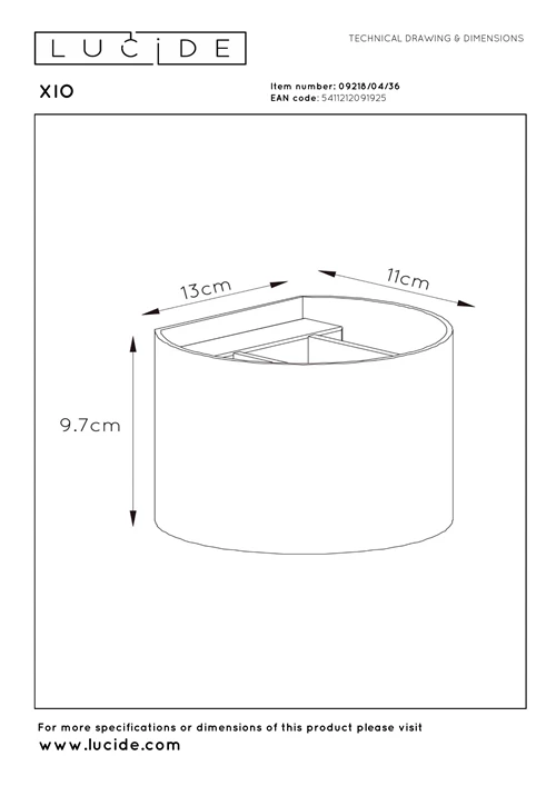 Lucide XIO - Wall light - LED Dim. - G9 - 1x3,5W 2700K - Adjustable beam angle - Grey - technical